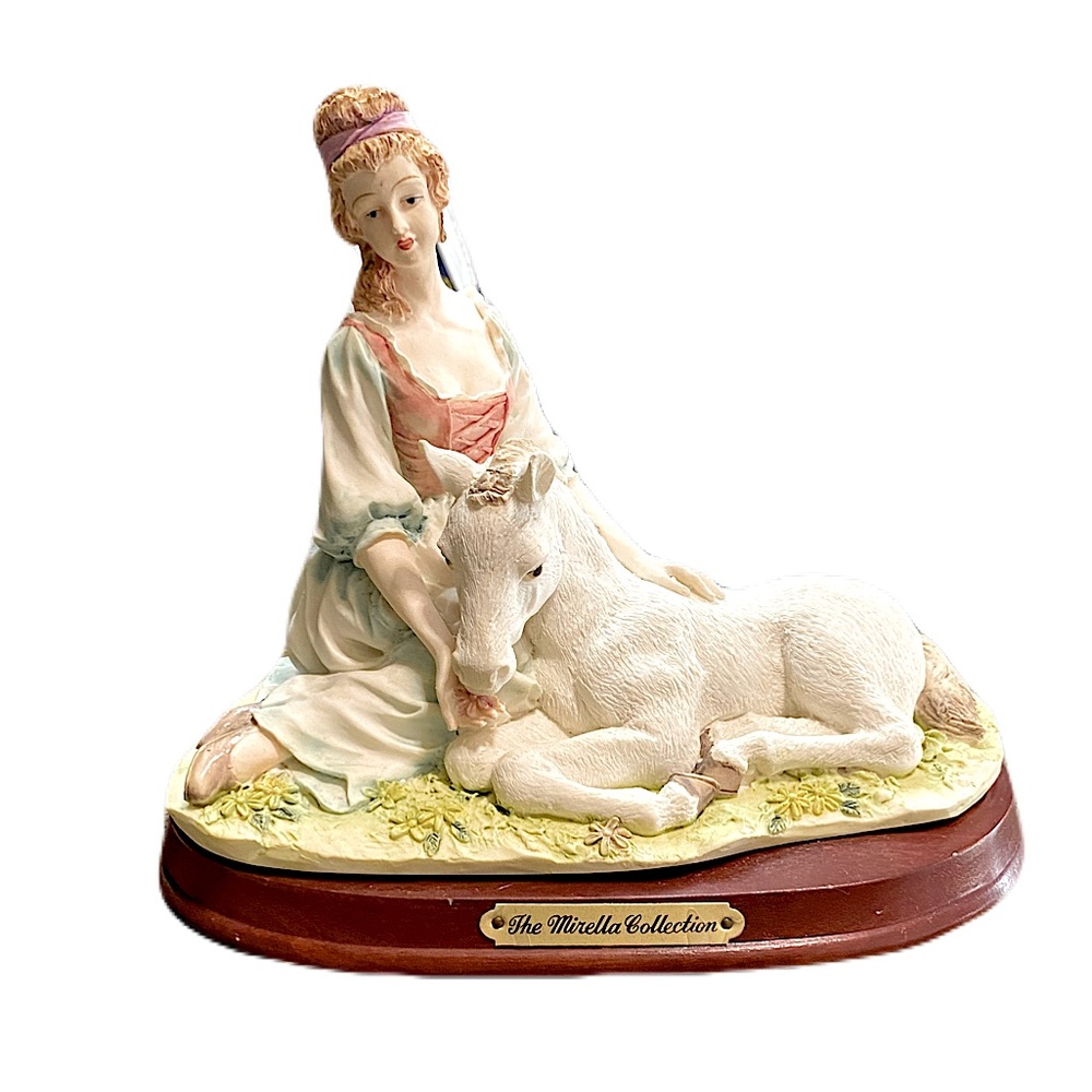 The Mirella Collection Statue Of Lady and Pony Figurine